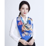 韵物 真丝时尚方巾丝巾 手绘卷边大方巾披肩时尚女包图案款