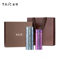 TAIC太可纯钛保温杯直滤杯400ML+直滤杯260ML礼盒装